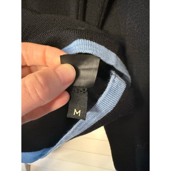 Dale of Norway Black Blue Snowflake 1/4 Zip Long Sleeve Pullover Sweater Sz M - Picture 8 of 9